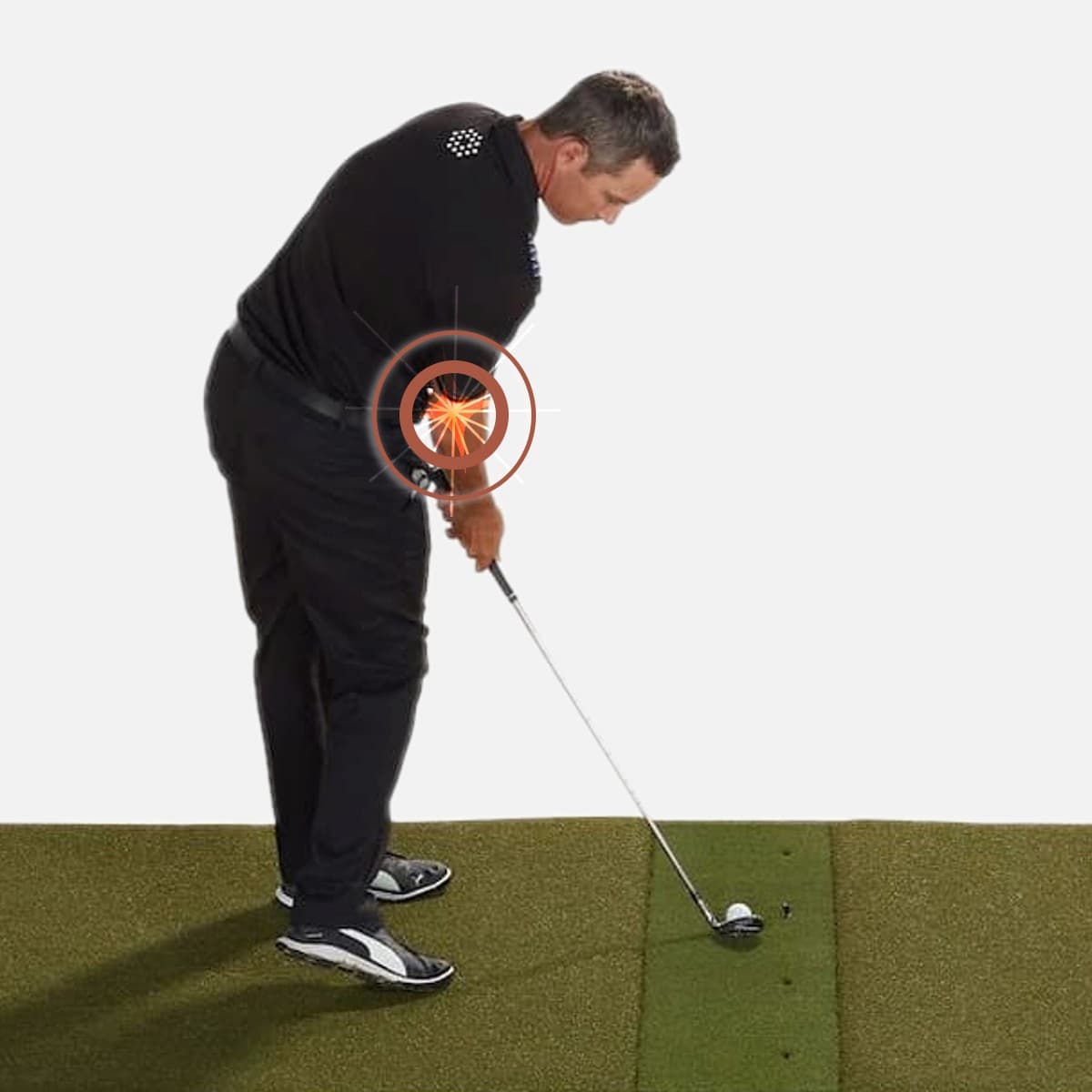 Fiberbuilt grass series no turf shock in elbow during golf swing