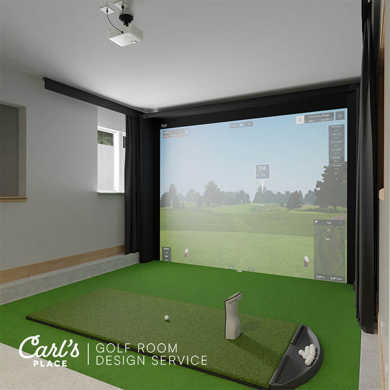 golf room floorplan with enclosure and gcquad