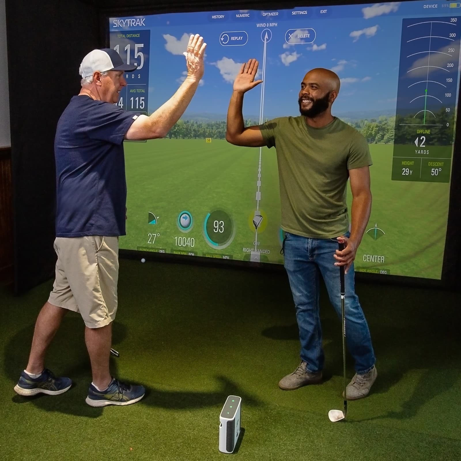 SkyTrak+ in golf simulator